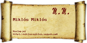 Miklós Miklós névjegykártya