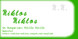 miklos miklos business card