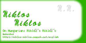 miklos miklos business card